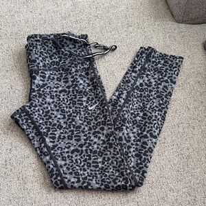 Nike Black and Gray Animal Print Leggings
